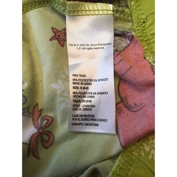 Dr. Seuss Merry Grinchmas Pajamas Set Long Sleeve Top & Pants Kids Size S Green - Picture 2 of 6
